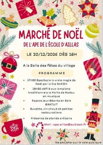 Vente de miel artisanal au Marché de Noël de l'Ape de l'école d'Aillas près de Savignac