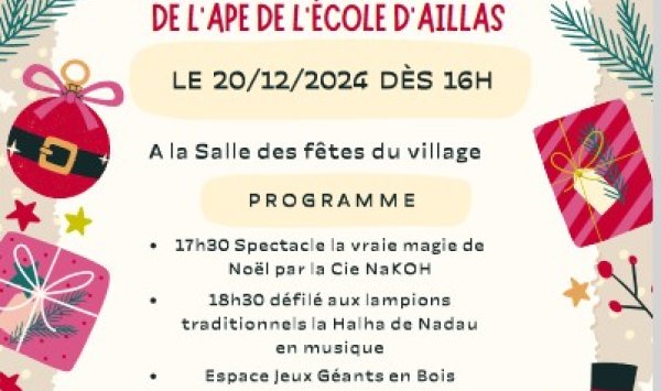 Vente de miel artisanal au Marché de Noël de l'Ape de l'école d'Aillas près de Savignac